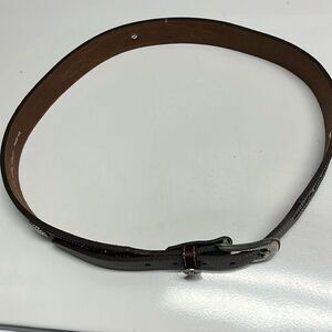 Genuine Top Grain Leather Brown Cowboy  Western Stitching Silver Hardware 45/2XL